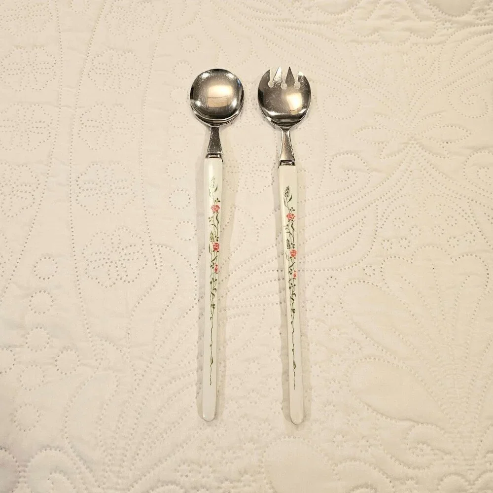 Vintage Stainless Salad Serving Set 11